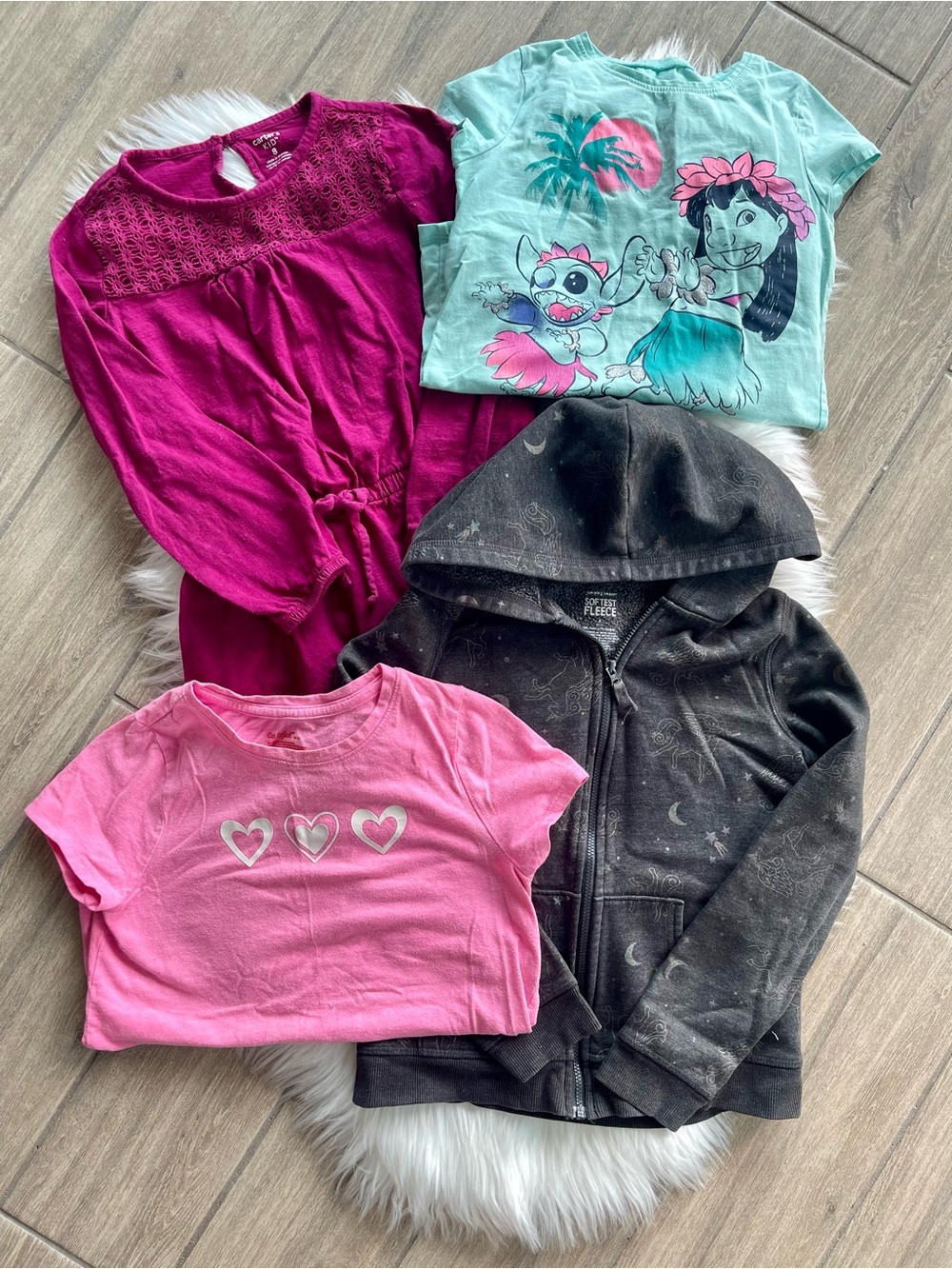 Girls Mixed Tops Lot - Pink, Magenta, Aqua, Black